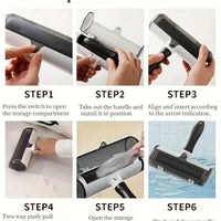 Pet Hair Remover Lint Roller with Storage